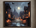Haunted Halloween Town Canvas Print