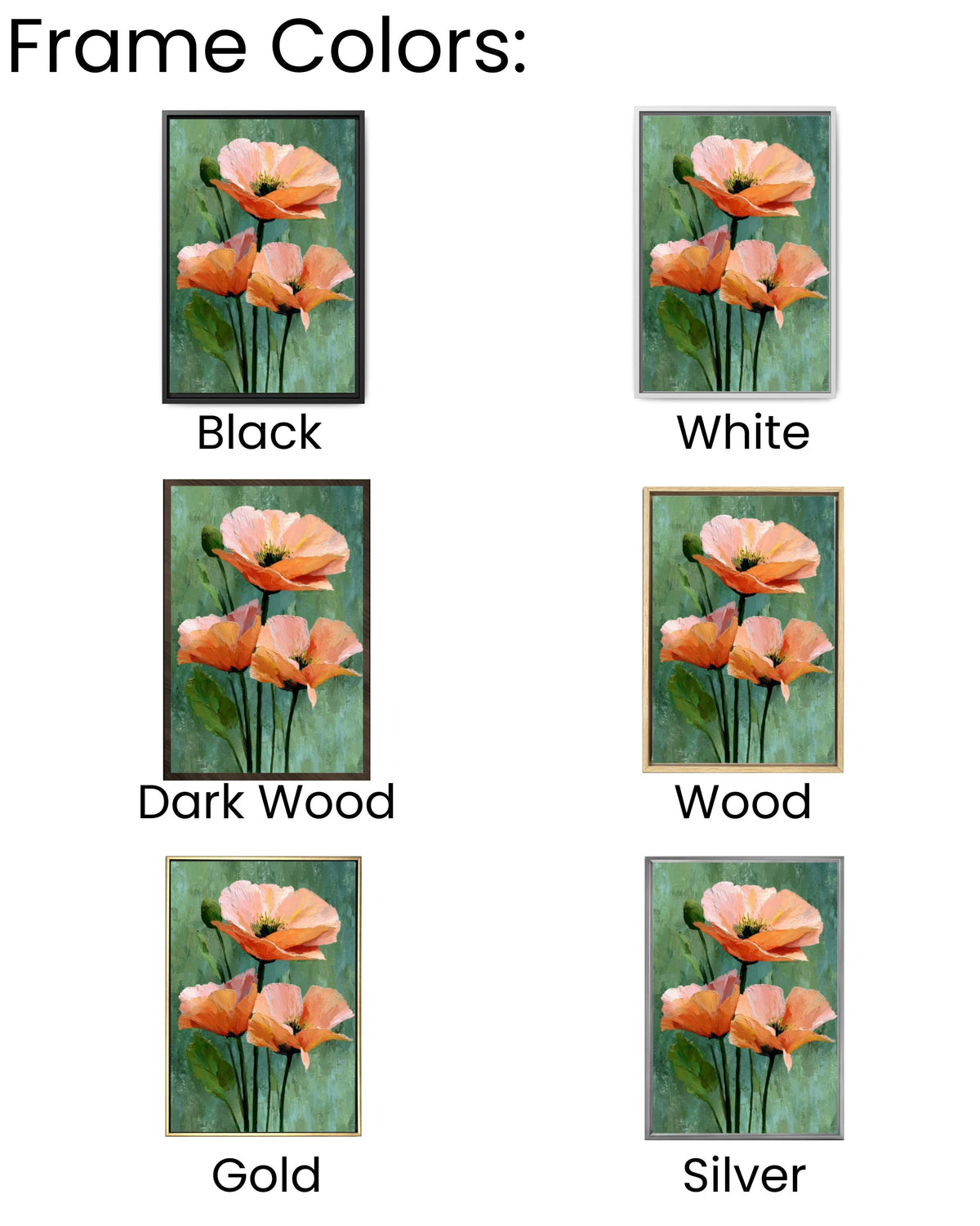Blush Peony Trio Canvas Print: Minimalist Olive Green Floral Art