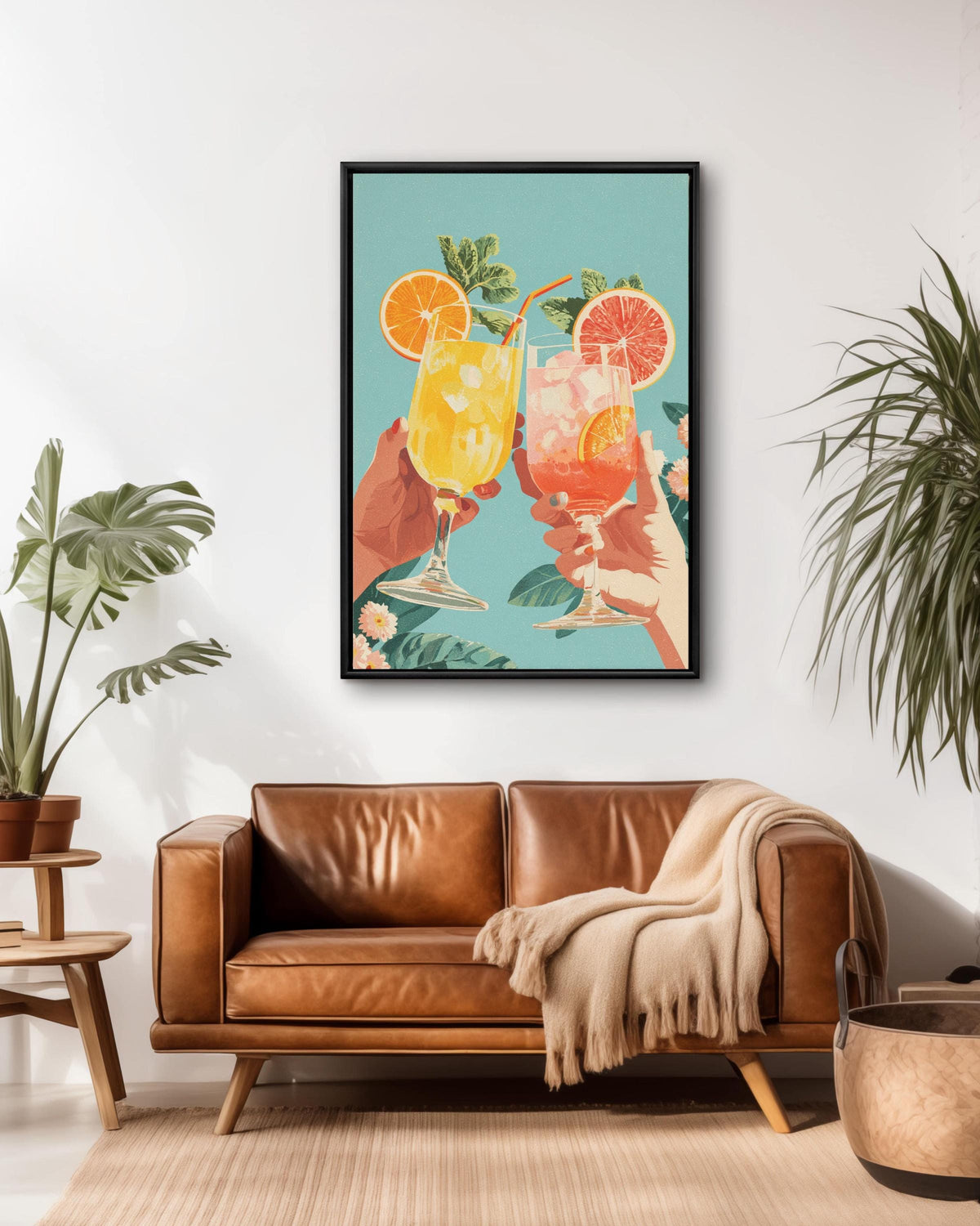 Preppy Martini Bar Canvas Art: Trendy Cocktail Wall Decor