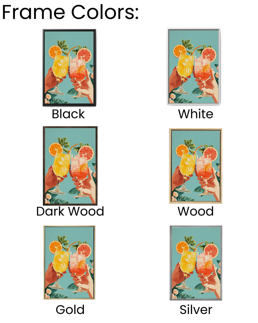 Preppy Martini Bar Canvas Art: Trendy Cocktail Wall Decor