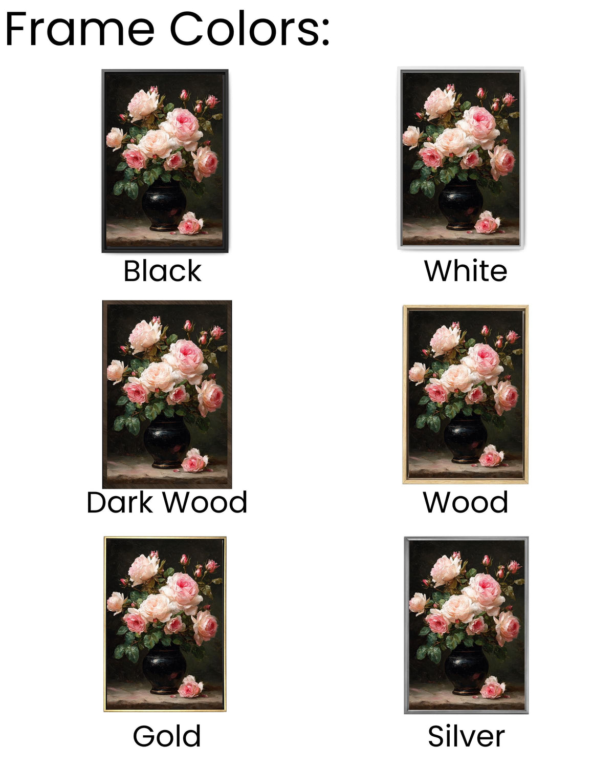 Moody Pink Peonies Canvas Print: Vintage Floral Wall Art