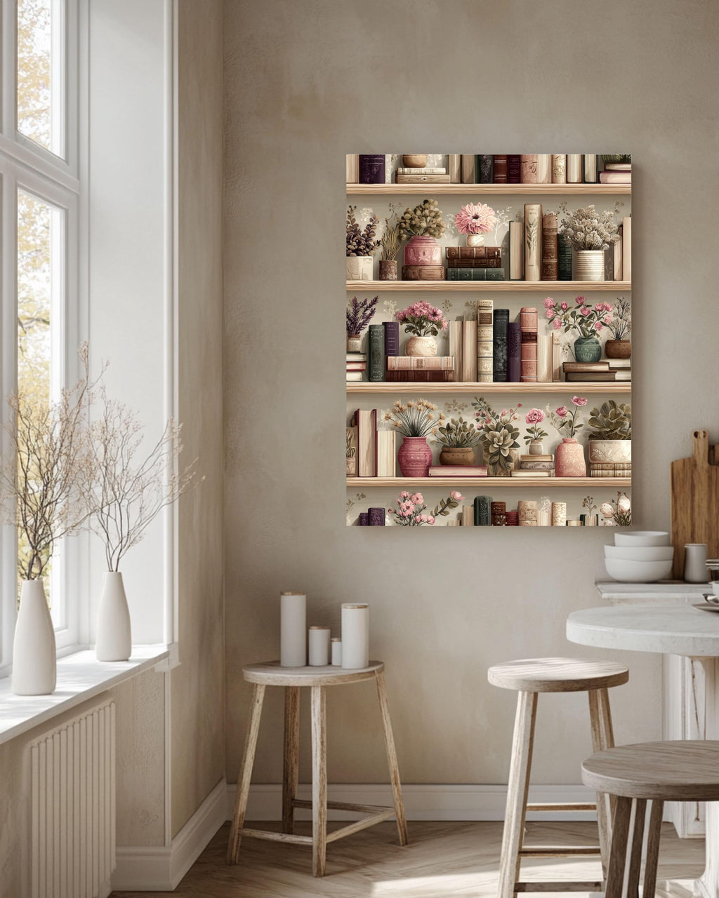 Vintage Library Poster: Retro Book Art Print for Book Lovers