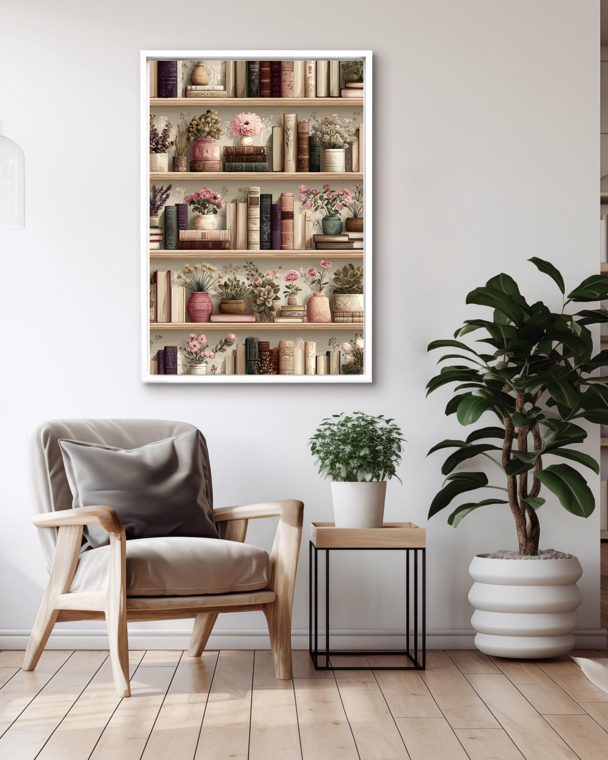 Vintage Library Poster: Retro Book Art Print for Book Lovers