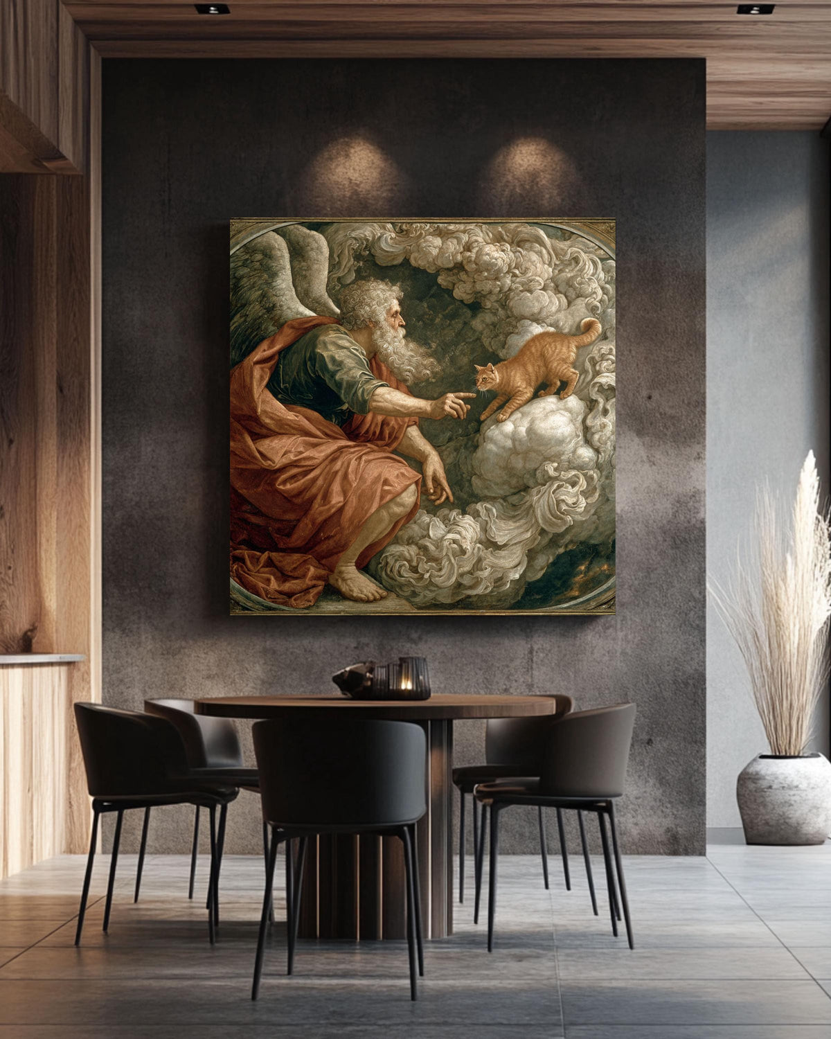 Funny Cat Renaissance Meme Art Print: Humorous Pet Lover Decor