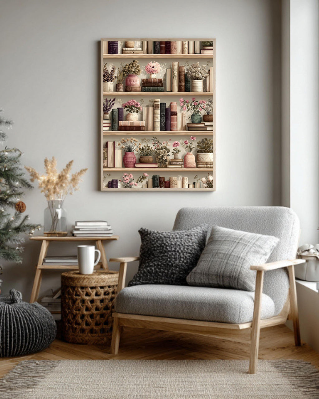Vintage Library Poster: Retro Book Art Print for Book Lovers