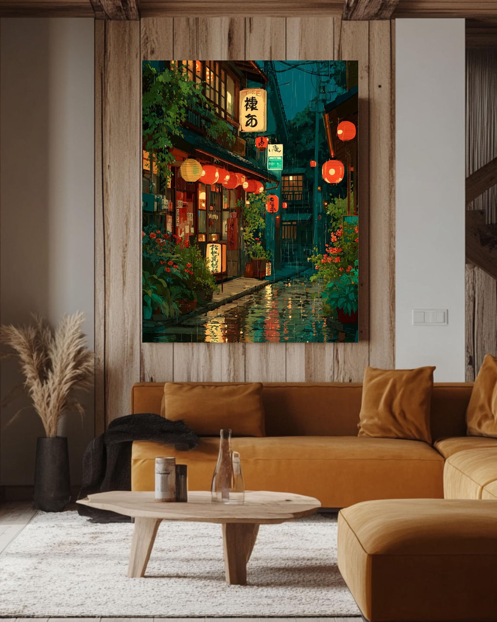 Tokyo Tea House Canvas Print: Modern Ukiyo-e Anime Wall Art