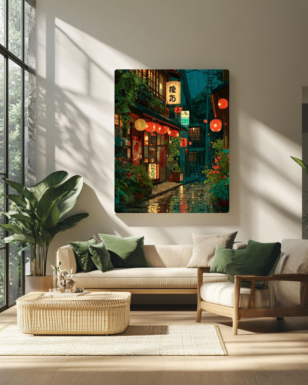 Tokyo Tea House Canvas Print: Modern Ukiyo-e Anime Wall Art