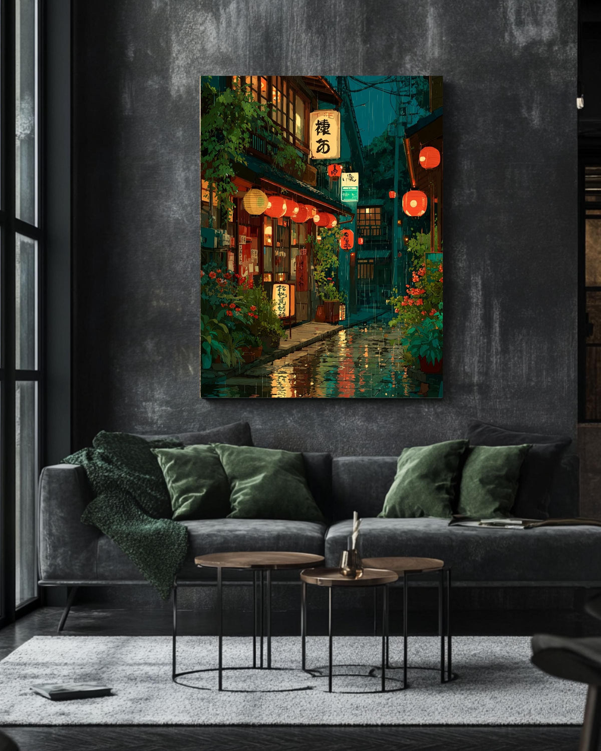 Tokyo Tea House Canvas Print: Modern Ukiyo-e Anime Wall Art