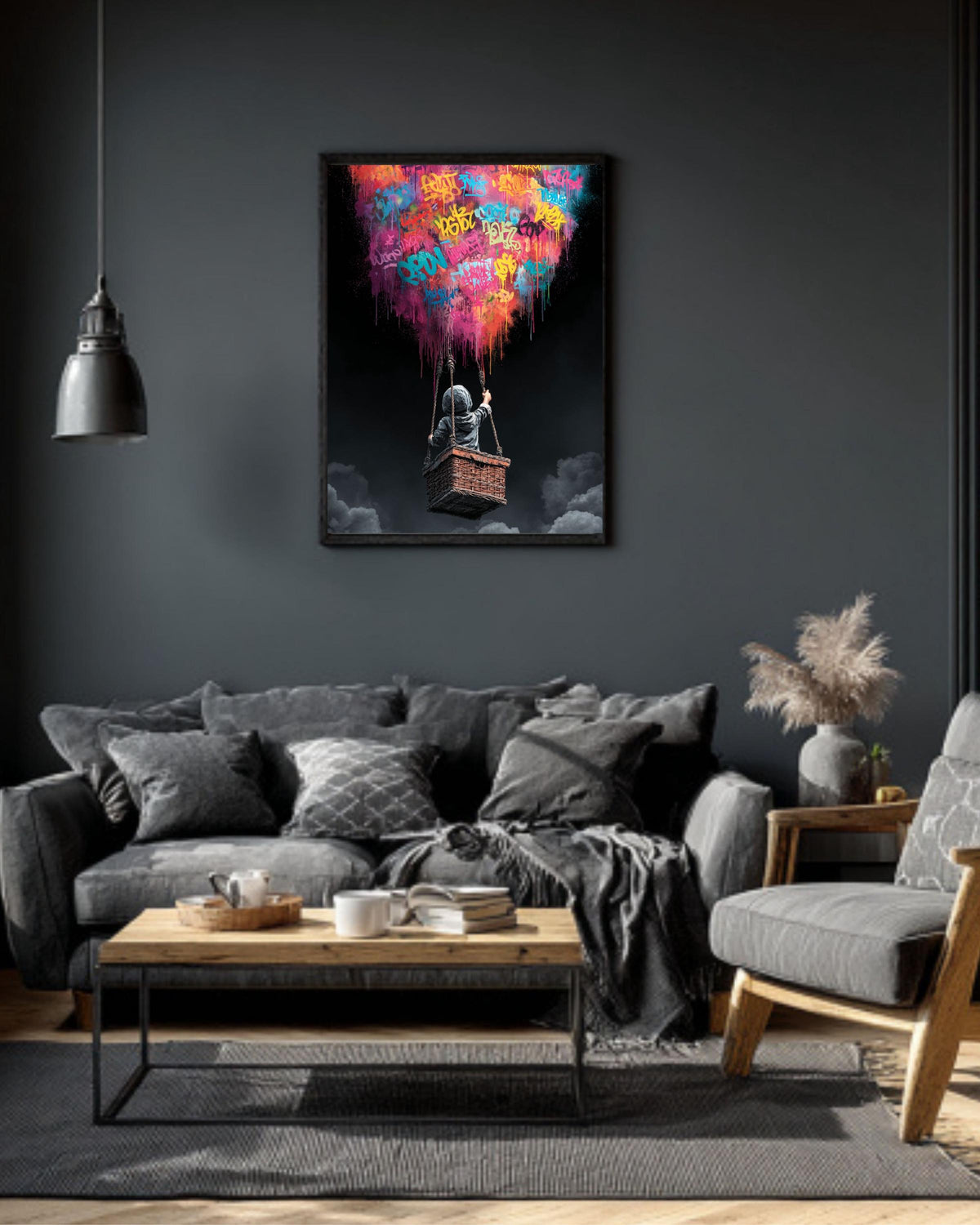Banksy Balloon Canvas Art: Graffiti-Inspired Urban Wall Decor