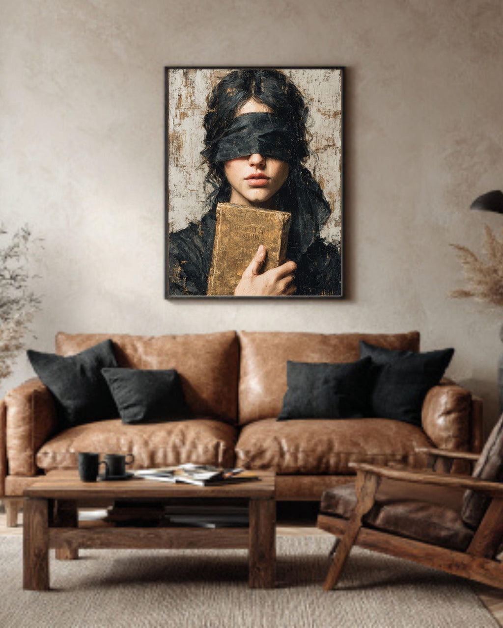 Victorian Woman Reading Canvas: Dark Academia Book Lover Art
