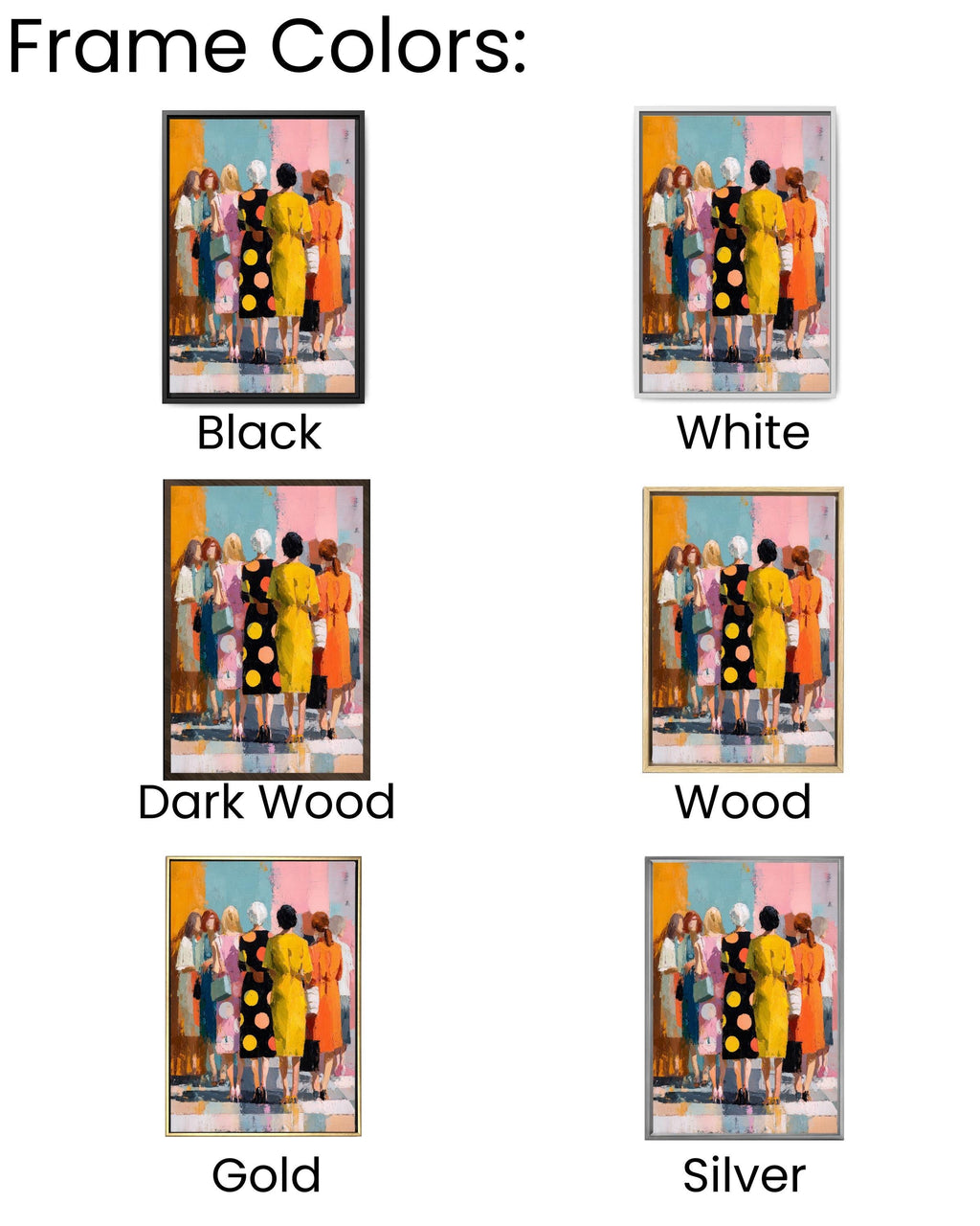 Modern Colorful Feminine Canvas | Abstract People Vibrant Women Art | Contemporary Bold Artwork