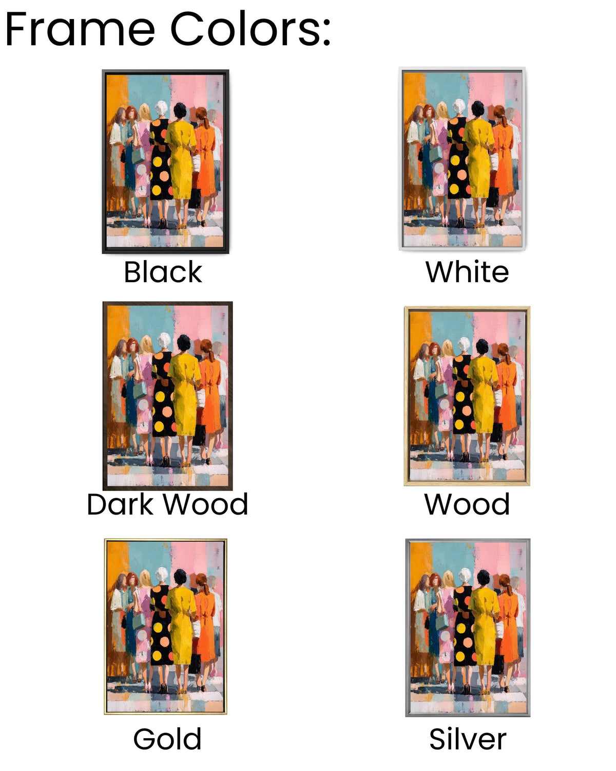 Modern Colorful Feminine Canvas | Abstract People Vibrant Women Art | Contemporary Bold Artwork