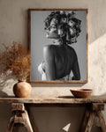 Woman with Money Canvas | Luxury Fashion Black and White Art | Vintage Museum Quality Photography
