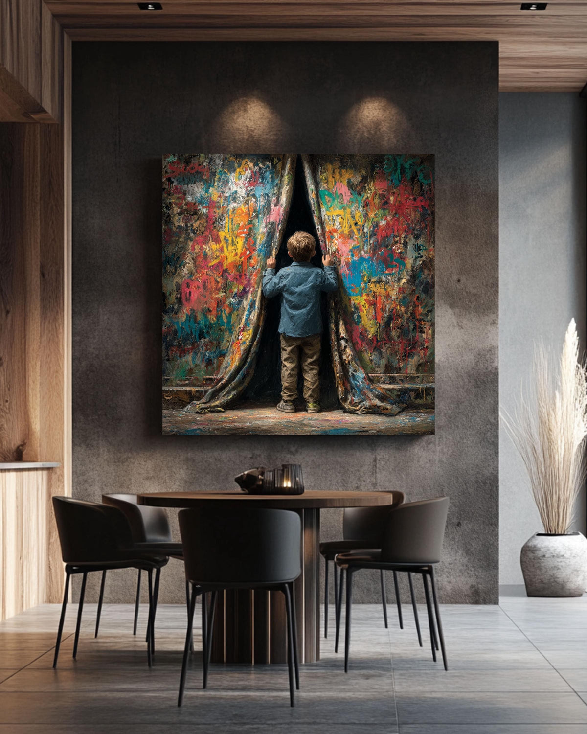 Banksy Boy Graffiti Canvas | Street Art Inspired Print | Modern Urban Contemporary Artwork