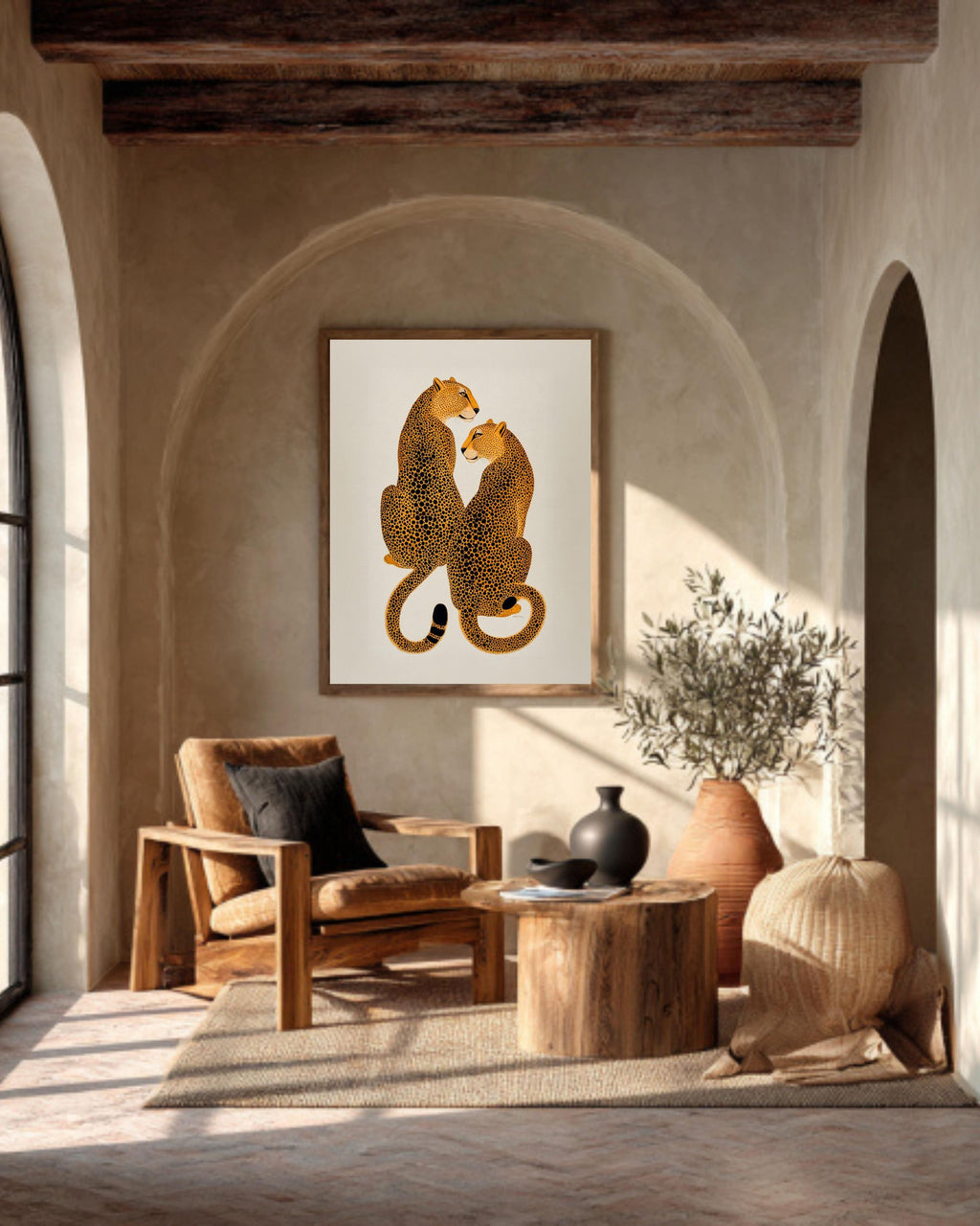 Trendy Leopard Art, Cheetah Retro Print, Preppy Maximalist Poster
