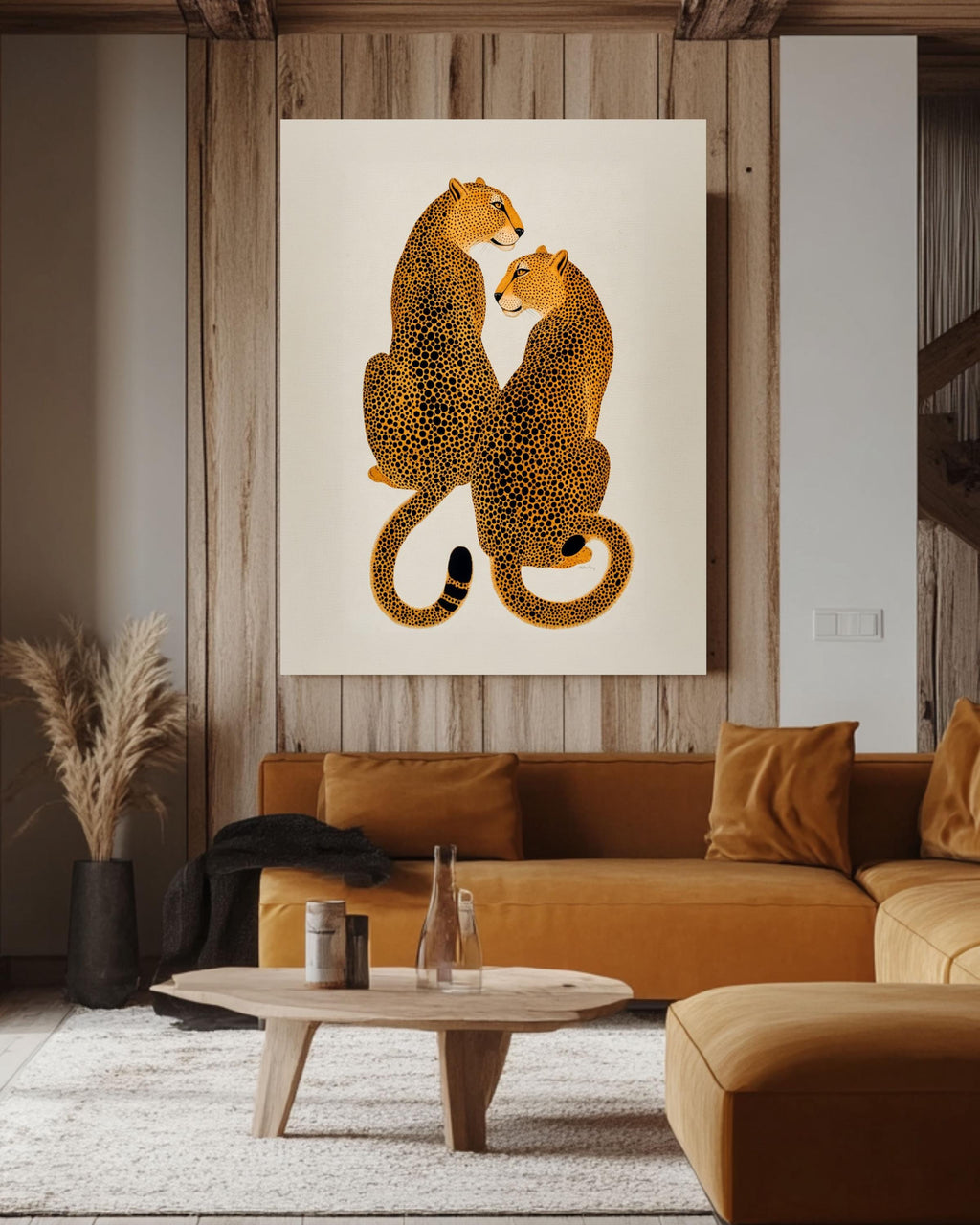 Trendy Leopard Art, Cheetah Retro Print, Preppy Maximalist Poster