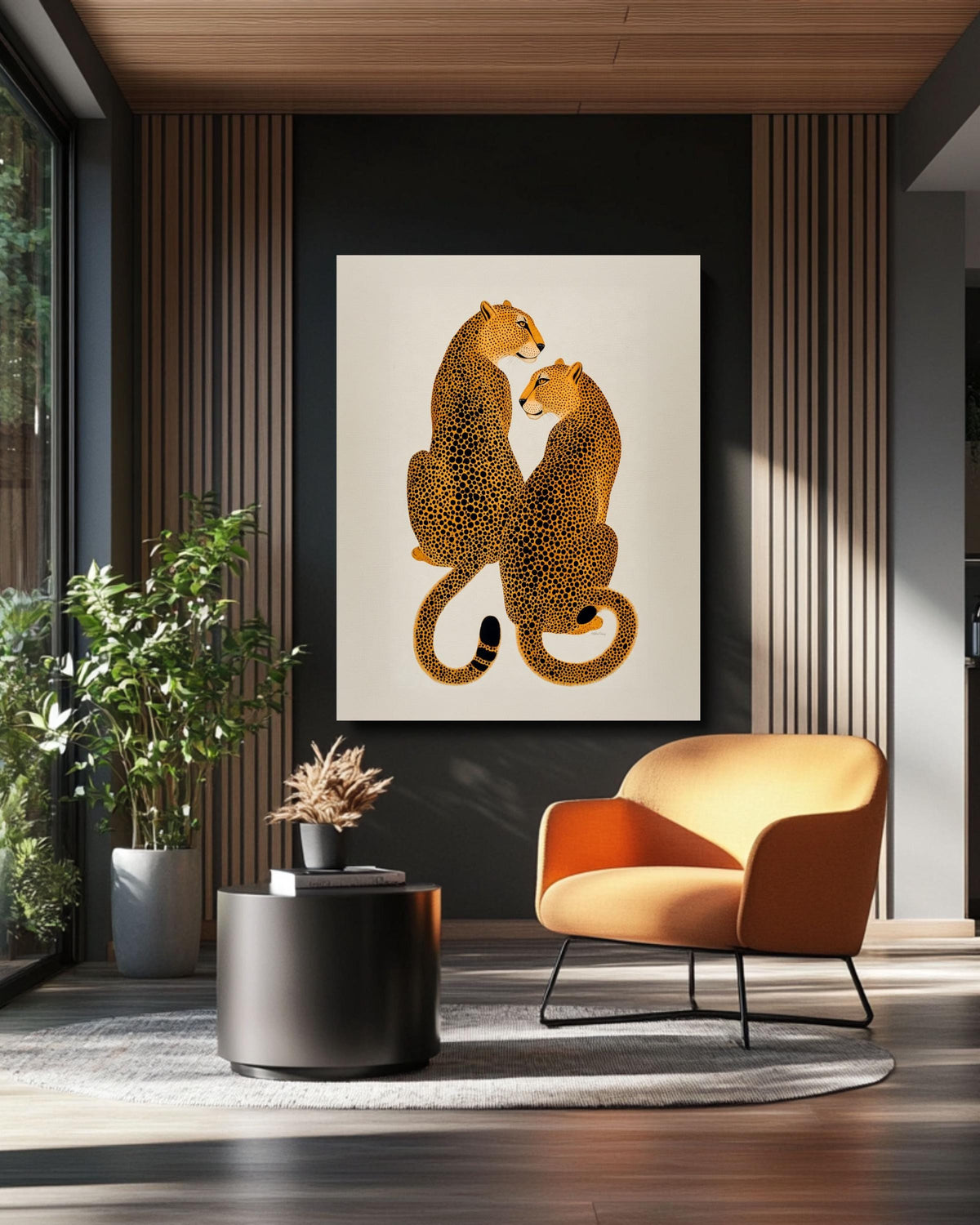 Trendy Leopard Art, Cheetah Retro Print, Preppy Maximalist Poster