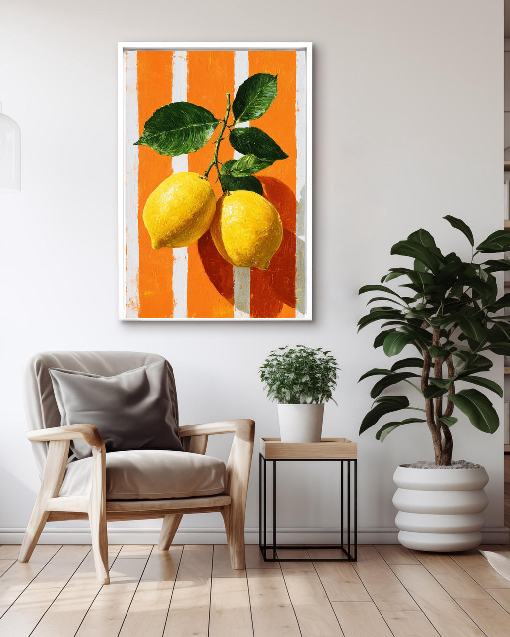 Lemon Citrus Pop Art Canvas, Modern Kitchen Wall Decor