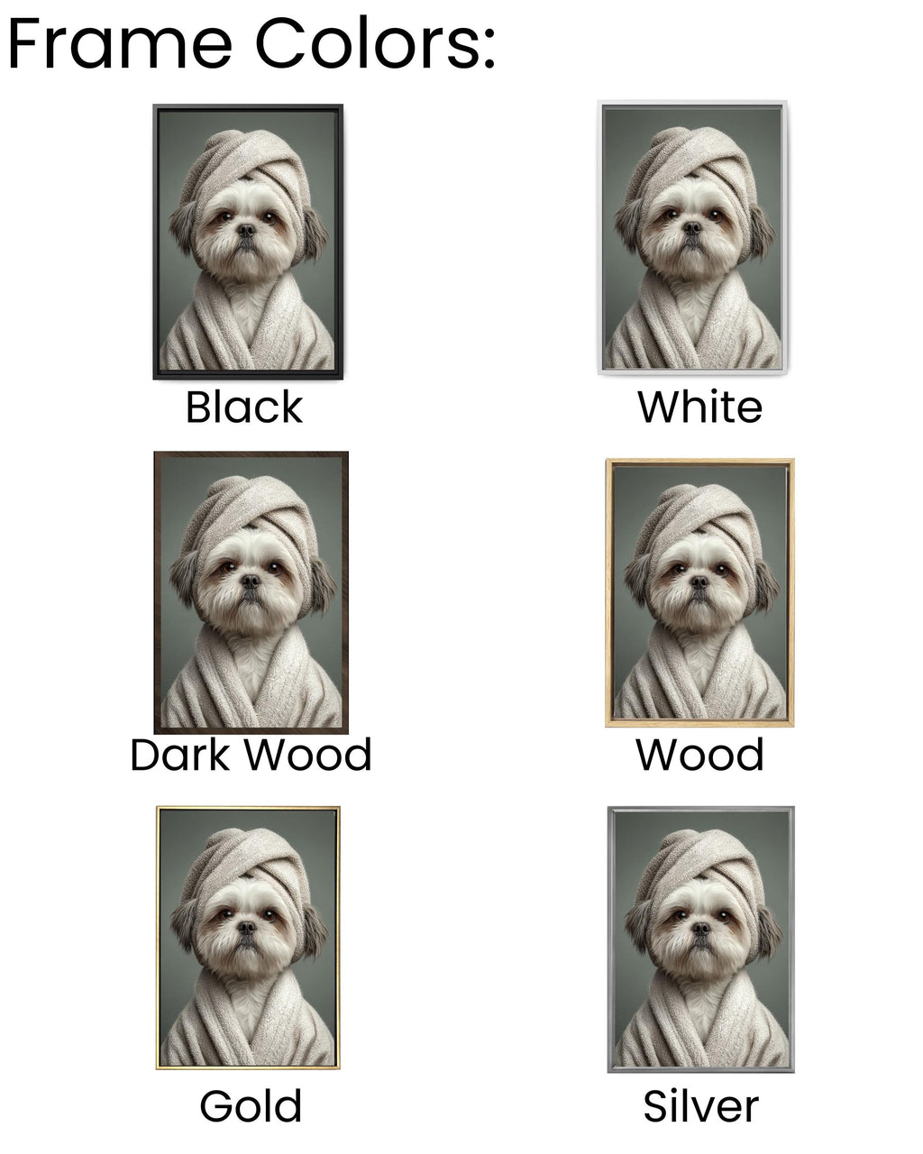 Shih Tzu Dog Canvas Print, Funny Spa Robe Pet Portrait