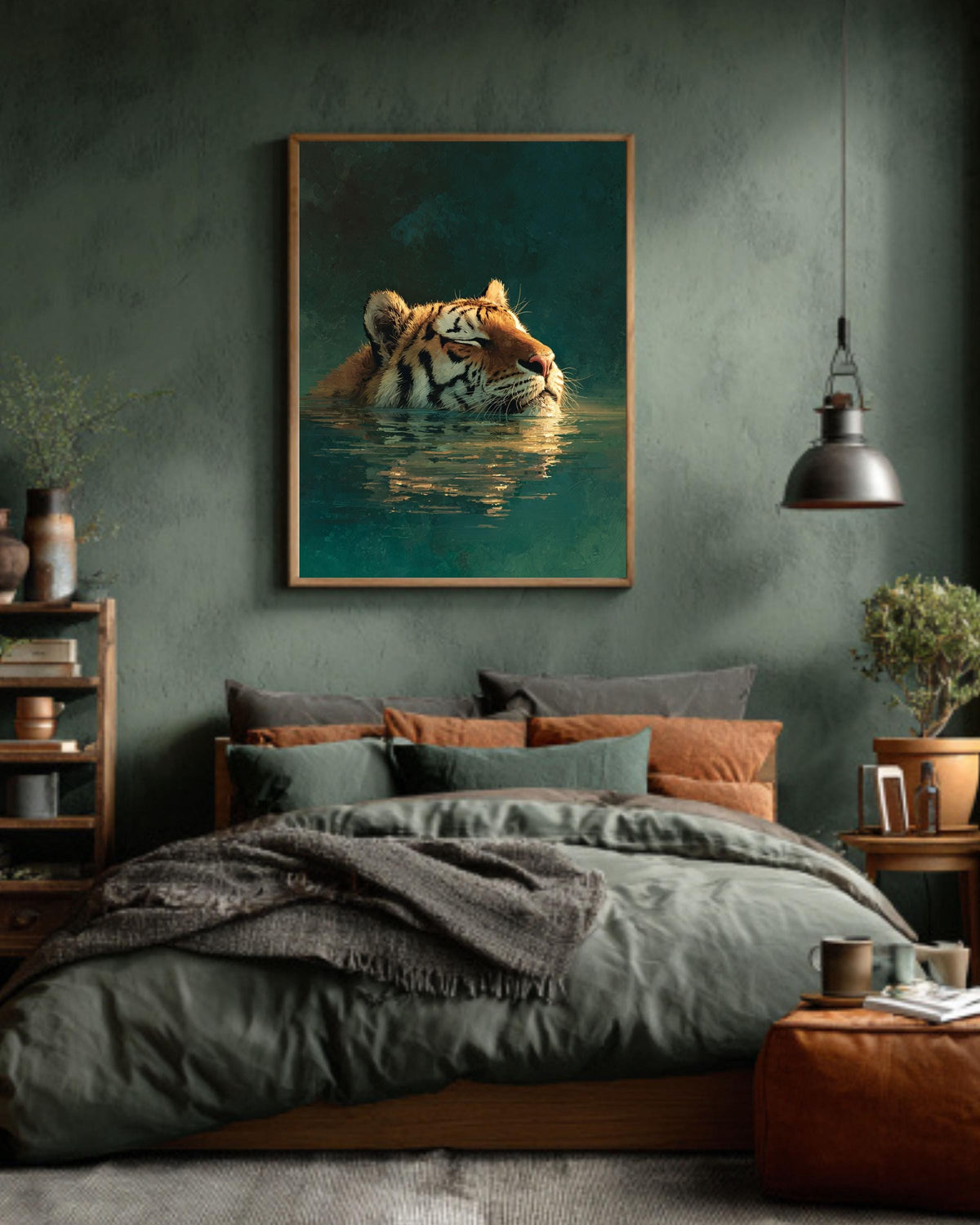 Majestic Tiger Canvas Print: Boho Jungle Wildlife Wall Art