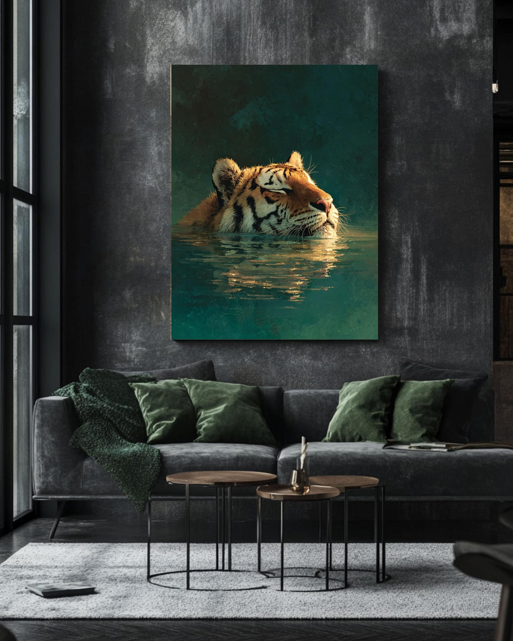 Majestic Tiger Canvas Print: Boho Jungle Wildlife Wall Art