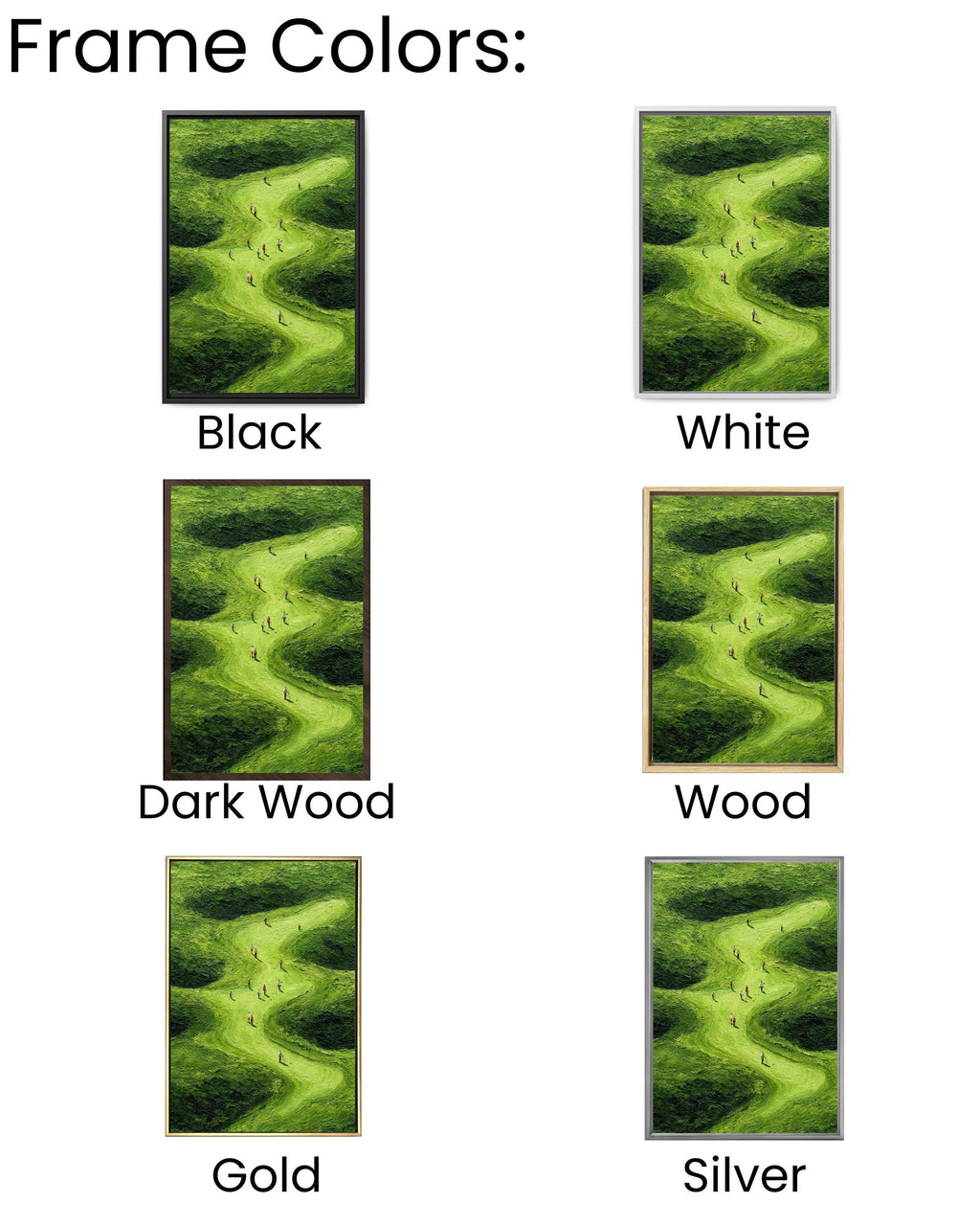 Green Golf Course Canvas Art: Textured Landscape Painting