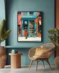 Cozy Bookstore Canvas Art Print, Book Lover Gift