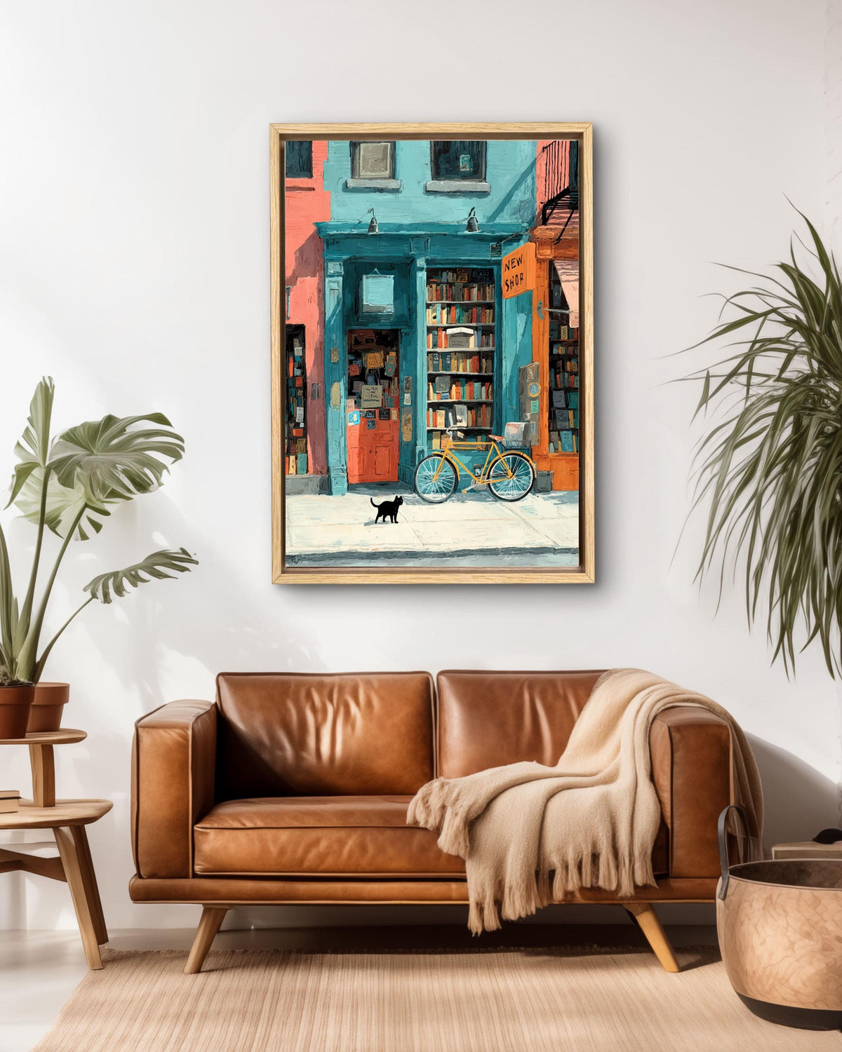 Cozy Bookstore Canvas Art Print, Book Lover Gift