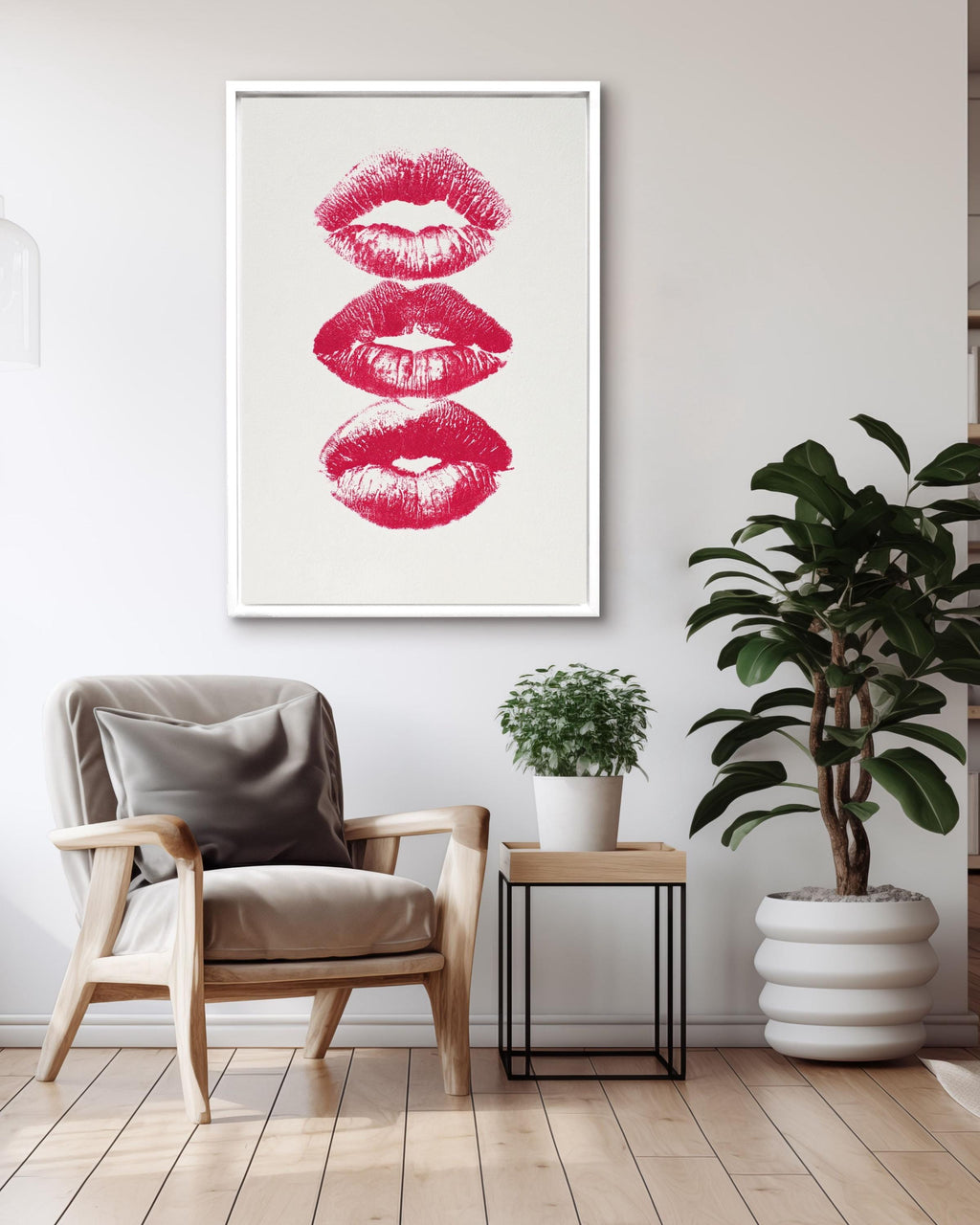 Pink Kisses Wall Art Print, Coquette Bedroom Decor