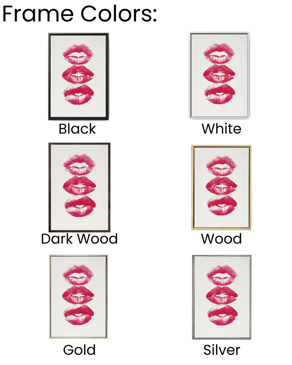 Pink Kisses Wall Art Print, Coquette Bedroom Decor