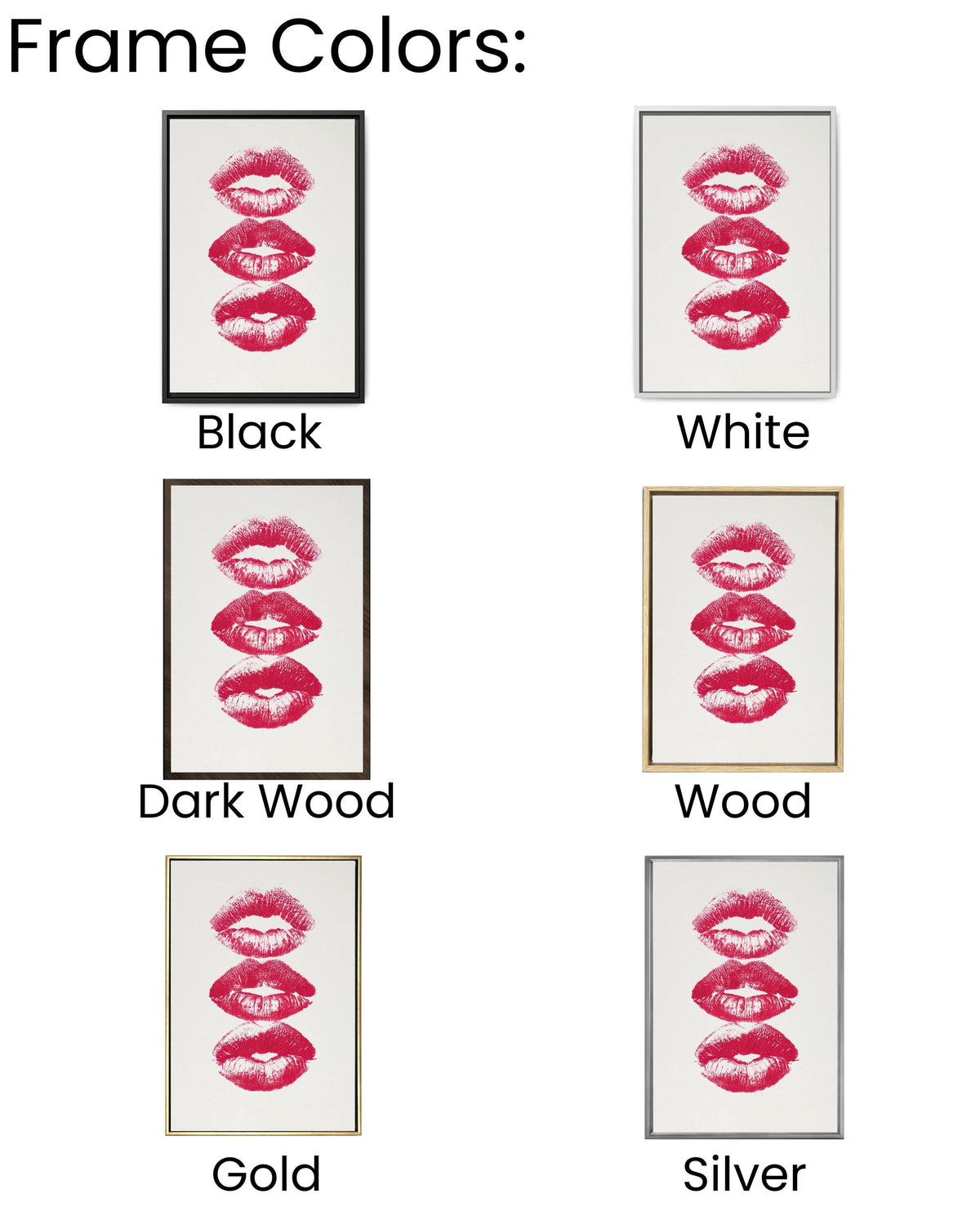 Pink Kisses Wall Art Print, Coquette Bedroom Decor