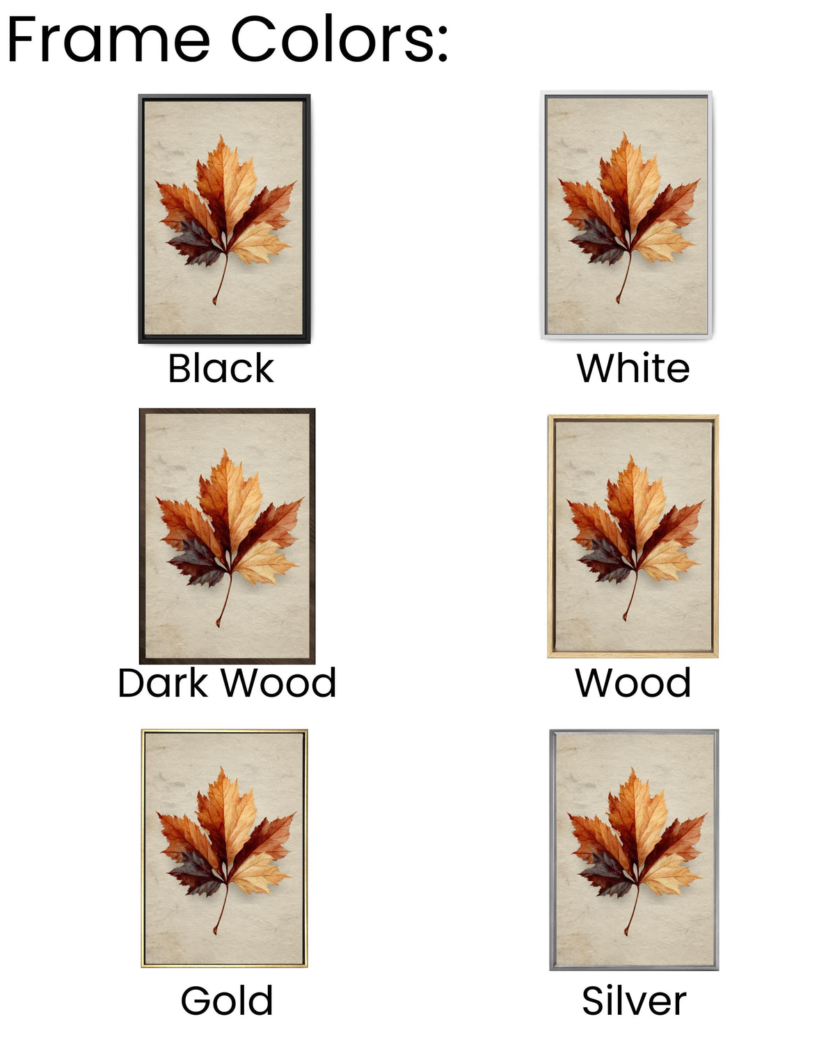 Vintage Maple Leaf Canvas Print: Neutral Beige Autumn Wall Art