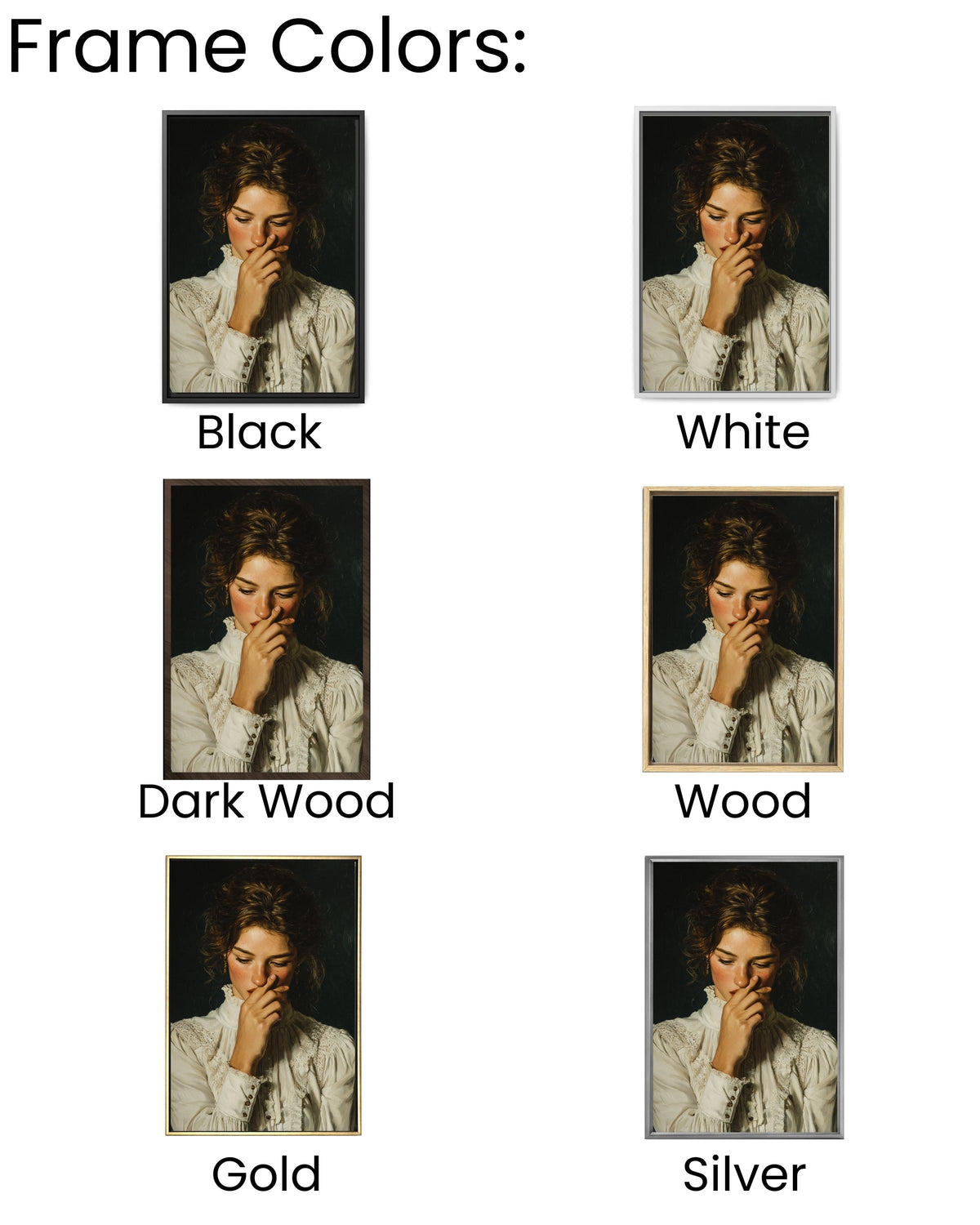 Funny Bathroom Canvas Art Print, Vintage Style Woman Portrait