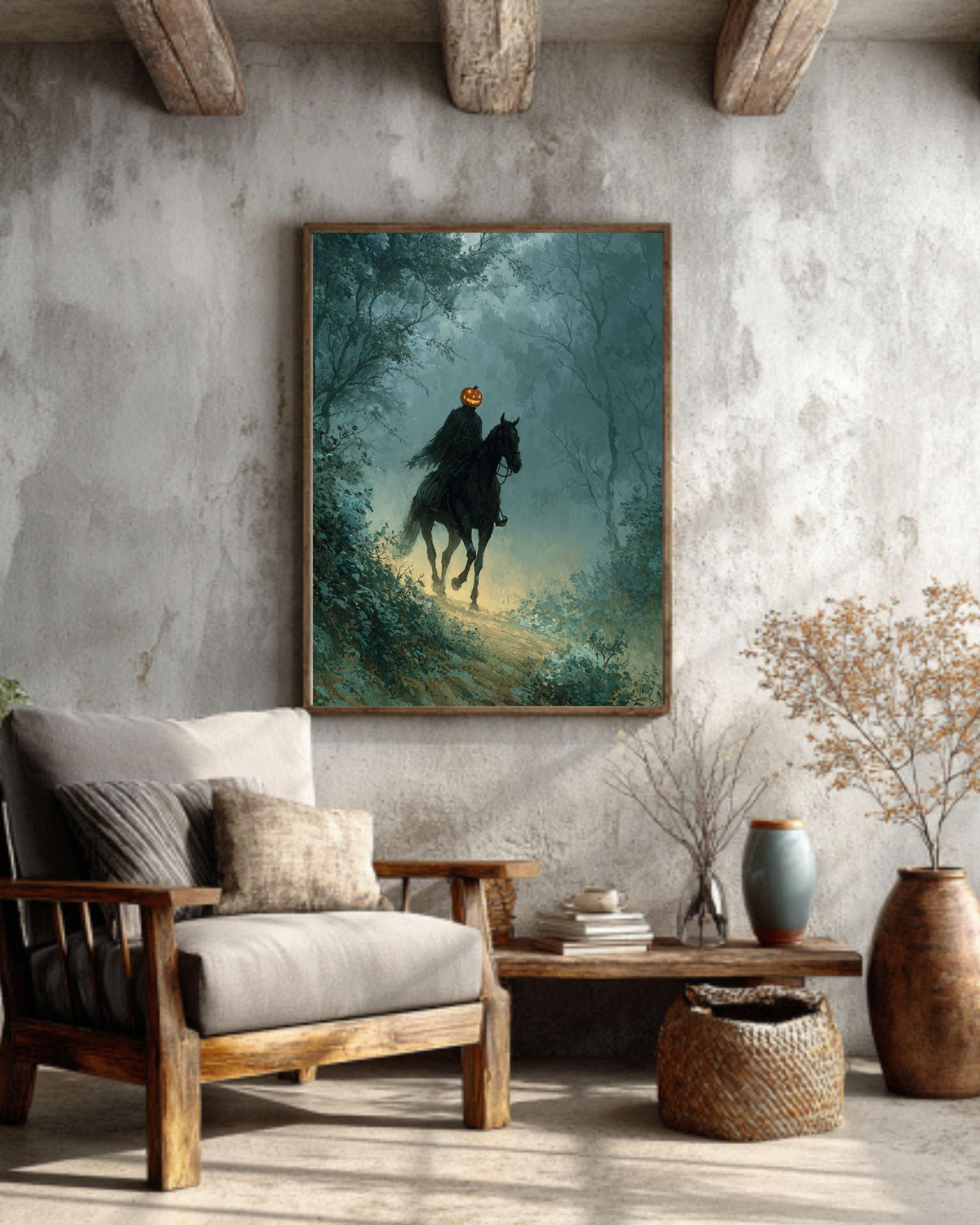 Headless Horseman Canvas Print: Spooky Halloween Wall Art