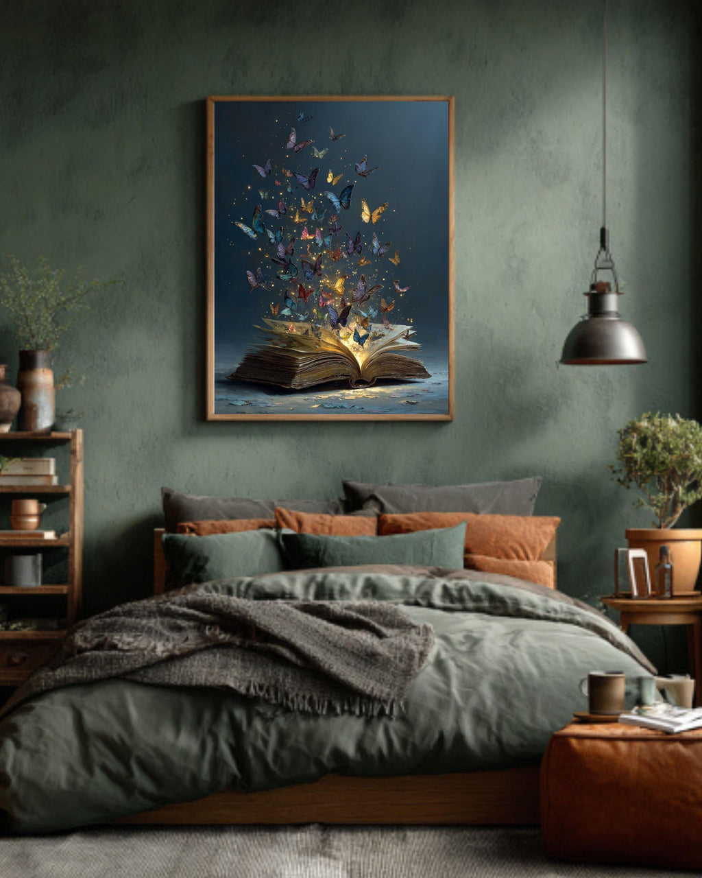 Magic Book Canvas Print, Butterflies Art, Enchanting Reading Nook Decor