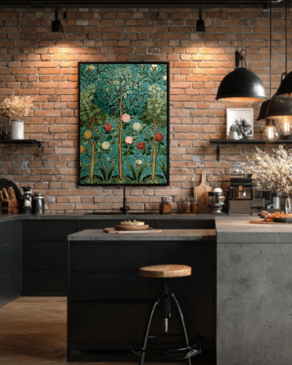 William Morris Botanical Canvas Print, Vintage Floral Wall Art