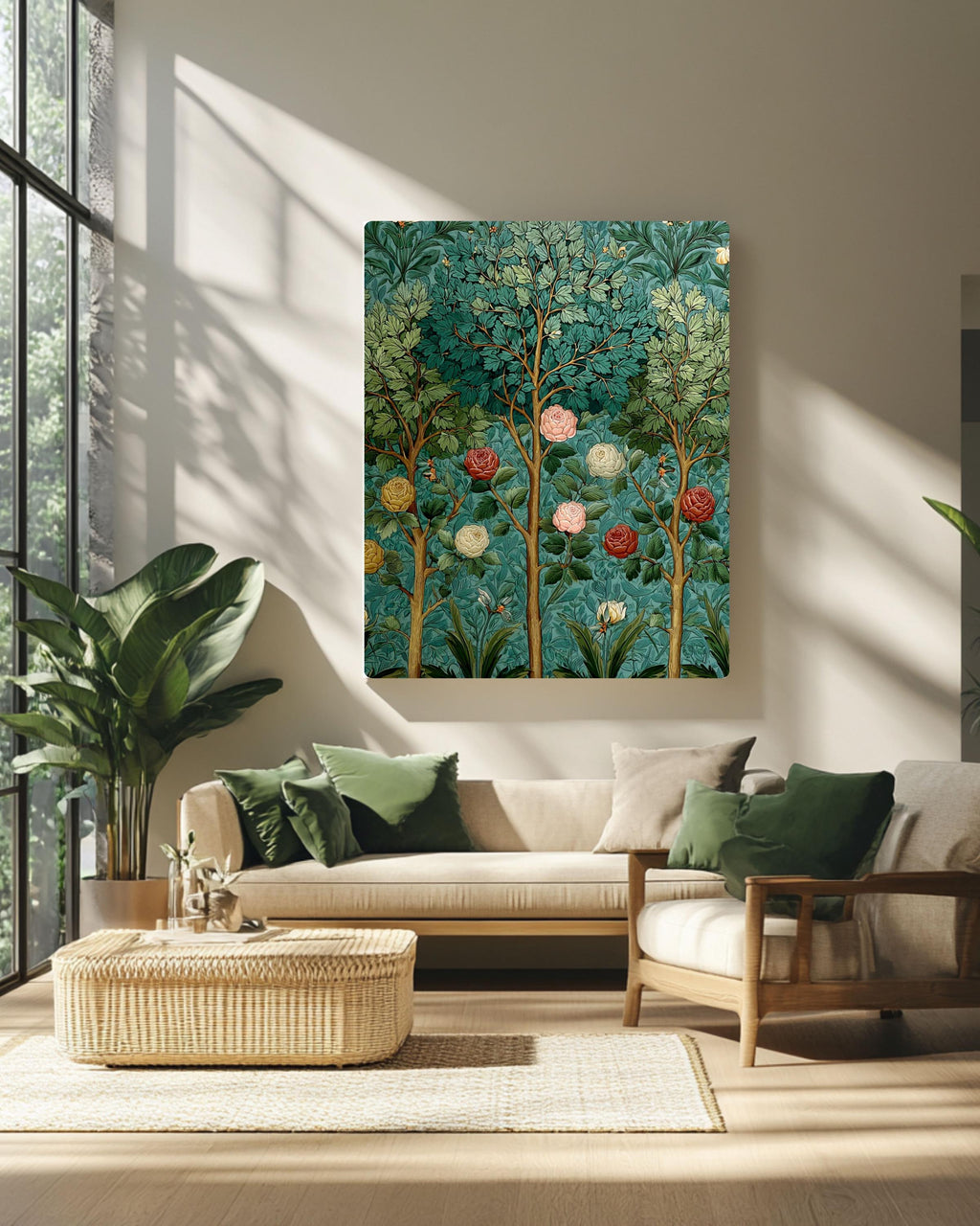 William Morris Botanical Canvas Print, Vintage Floral Wall Art