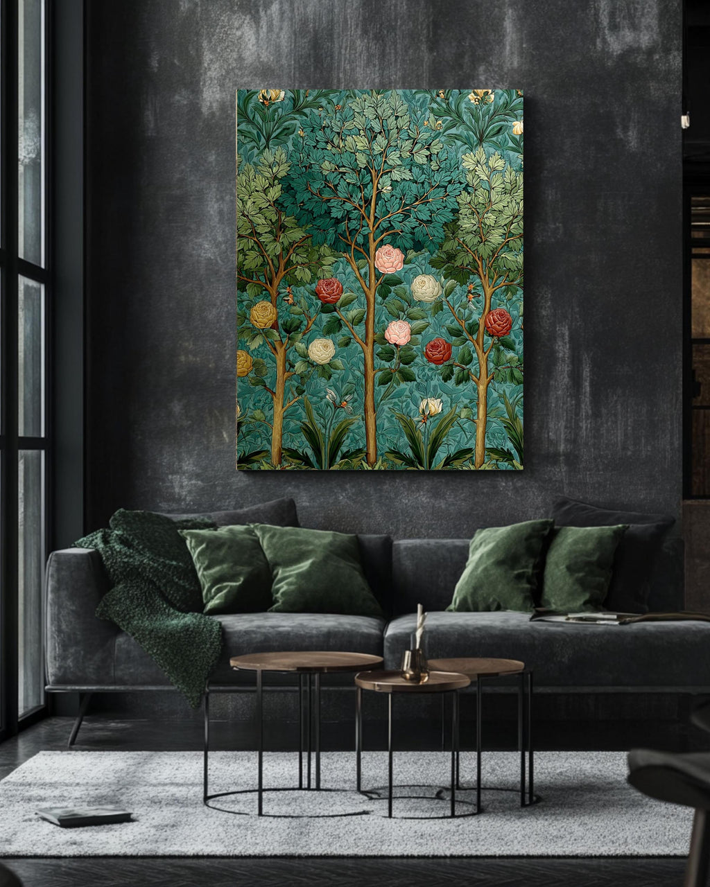 William Morris Botanical Canvas Print, Vintage Floral Wall Art