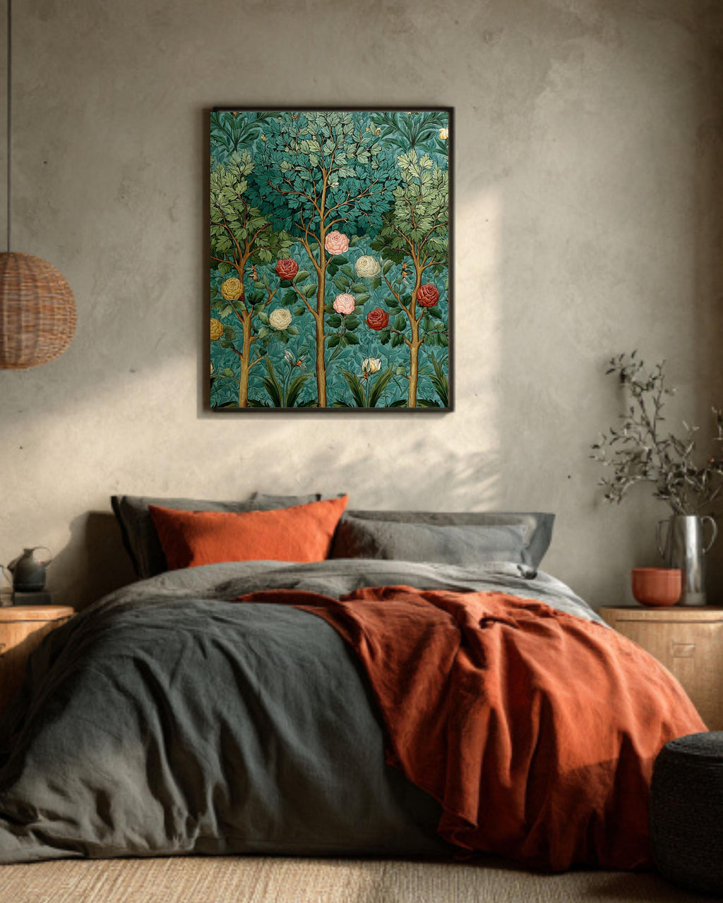 William Morris Botanical Canvas Print, Vintage Floral Wall Art