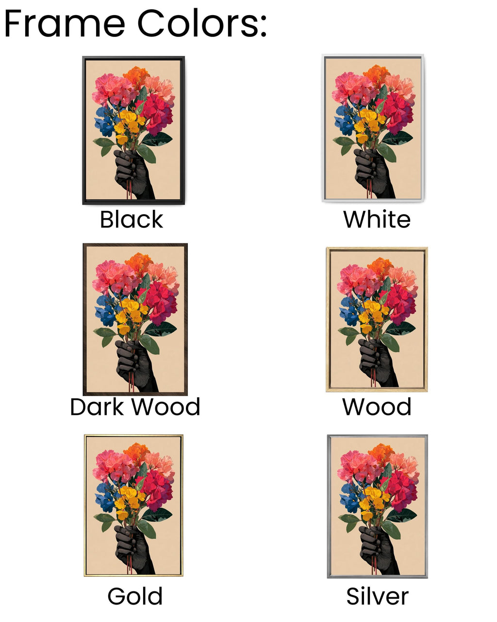 Floral Bouquet Canvas Art: Modern Abstract Flowers Print