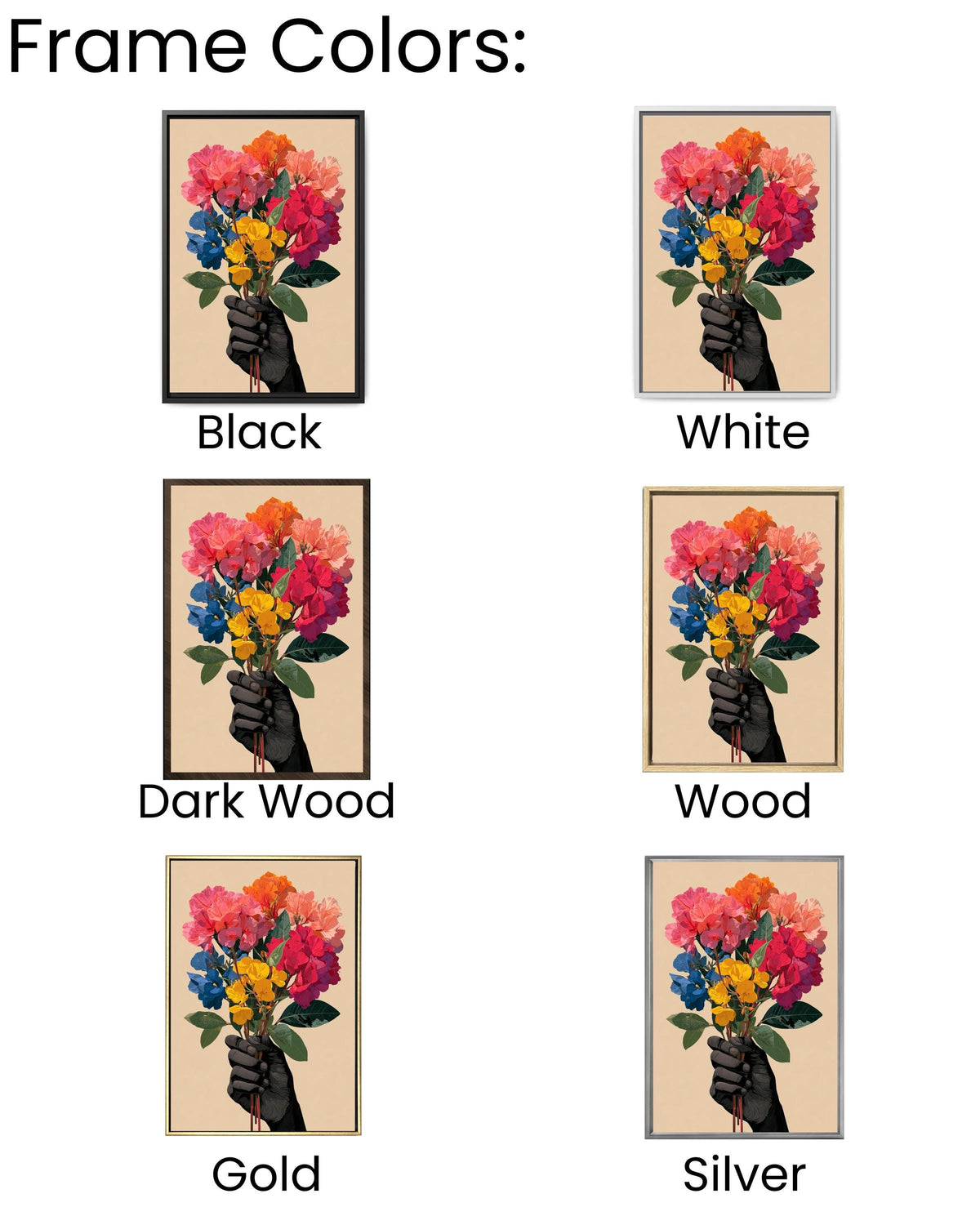 Floral Bouquet Canvas Art: Modern Abstract Flowers Print
