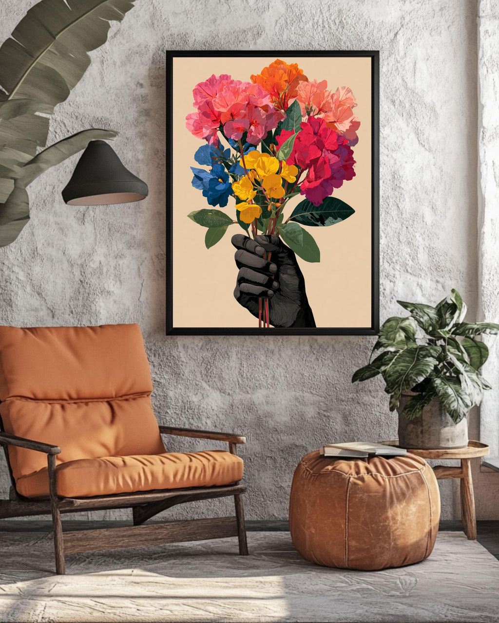 Floral Bouquet Canvas Art: Modern Abstract Flowers Print