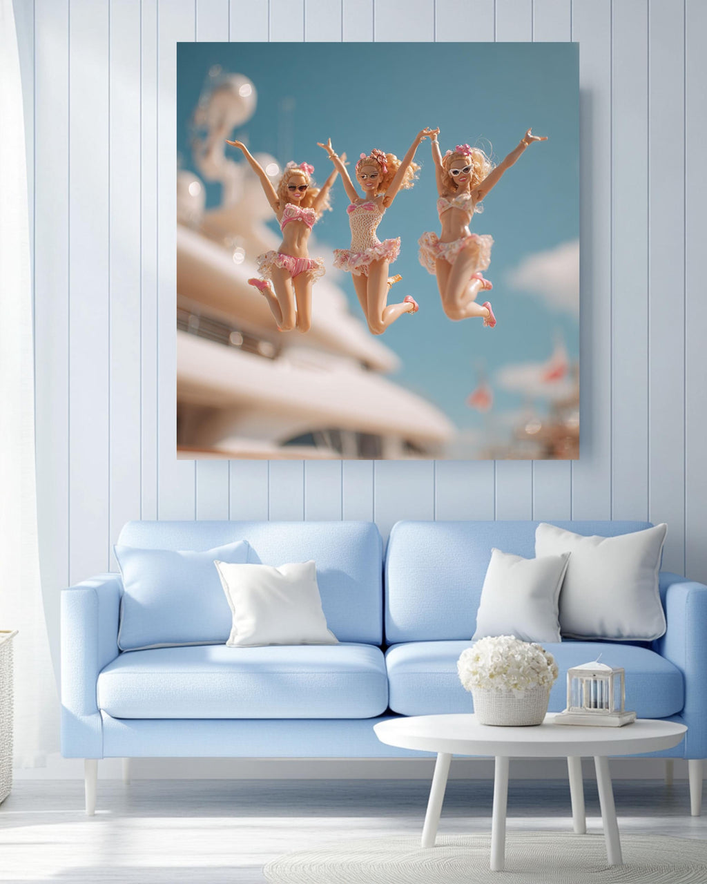 Barbiecore Cinematic Canvas Art | Retro Glam Girls Room Decor