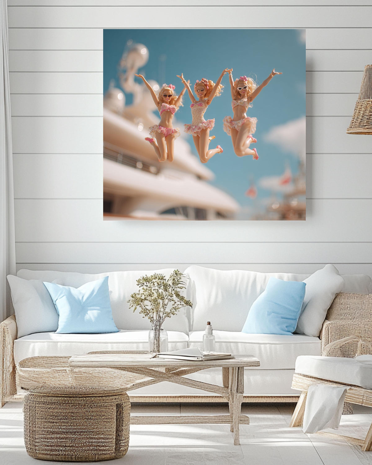 Barbiecore Cinematic Canvas Art | Retro Glam Girls Room Decor