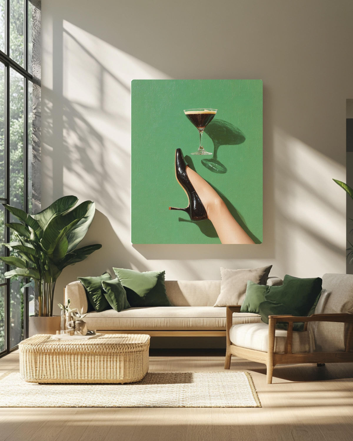 Upside Down Stiletto Heel Canvas Art: Modern Fashion Print