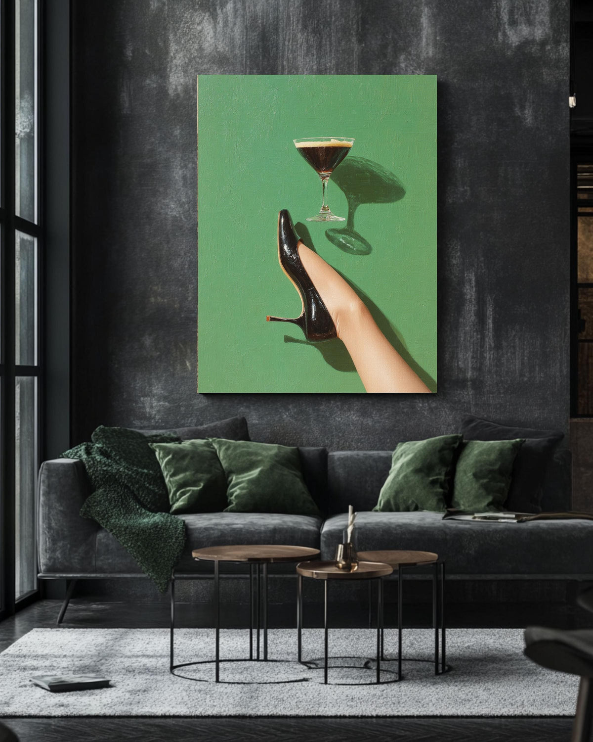 Upside Down Stiletto Heel Canvas Art: Modern Fashion Print