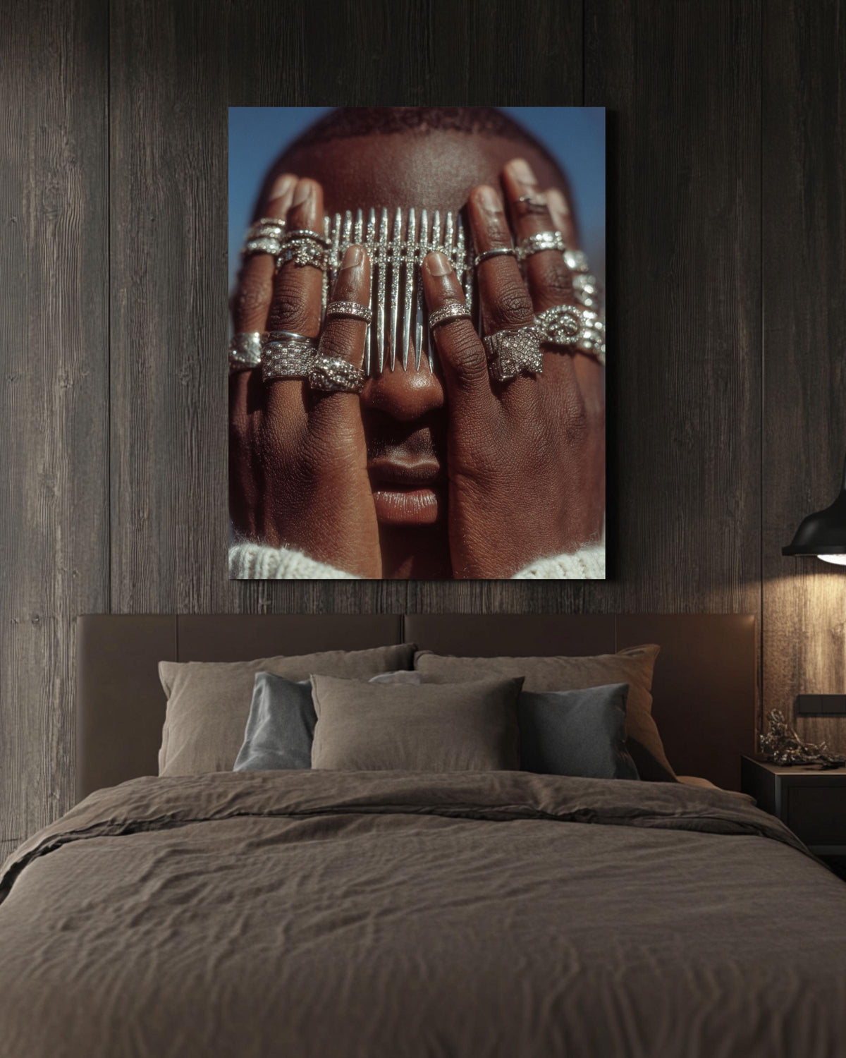 Diamond Rings Canvas Art: Chic Living Room Glamour Print