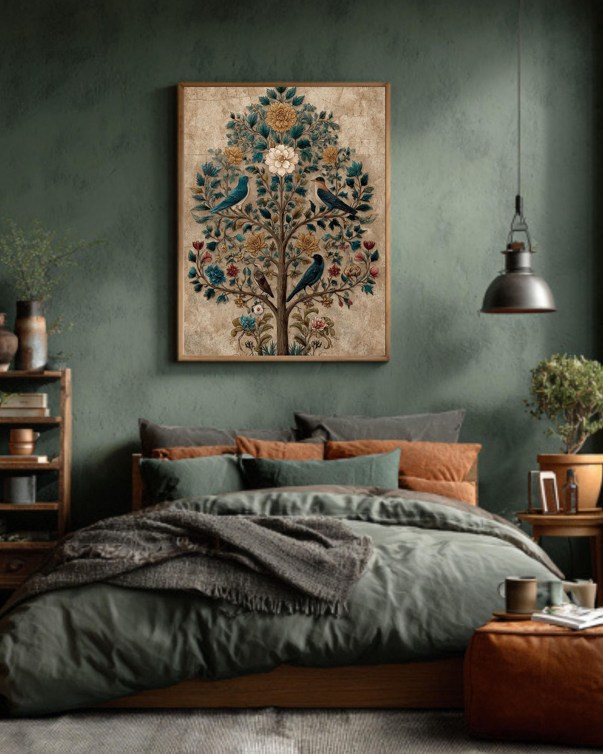 Tree of Life Canvas Print: Bohemian Bird & Flower Art
