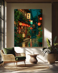 Tokyo Tea House Canvas Print: Modern Ukiyo-e Anime Wall Art