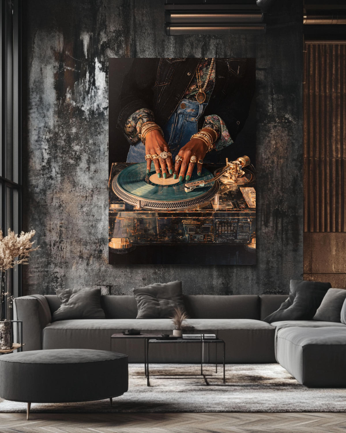 DJ Turntable Canvas Art: Retro Hip Hop Music Room Decor